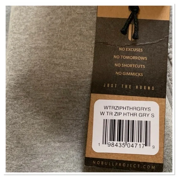 NWT NOBULL Zip Up Hooded Athletic Jacket Heathered Gray Size Small - Picture 8 of 9